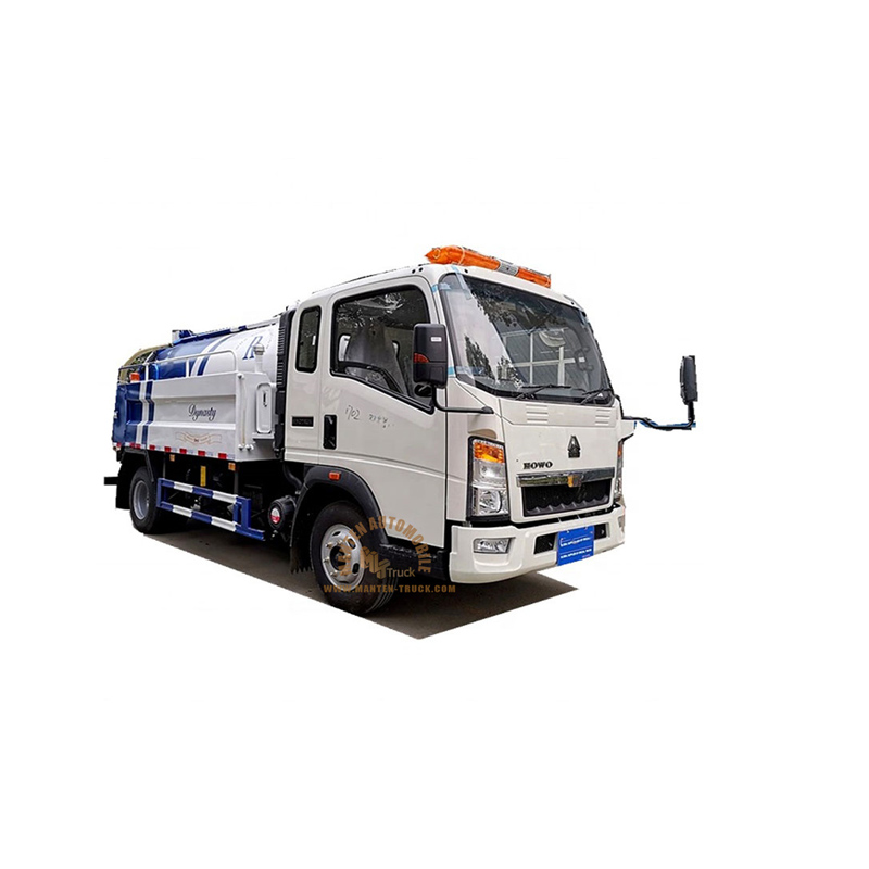Camión de succión de aguas residuales de limpieza séptica 4x2 de vacío de 6000 litros de alta presión Howo
