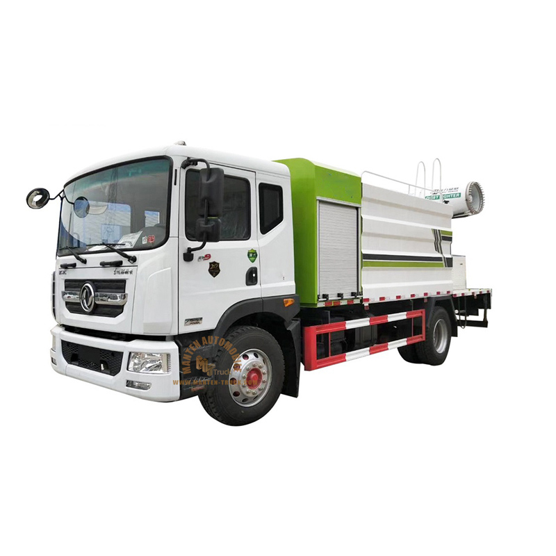 Camión de supresión de polvo Dongfeng 4x2 190 Hp 10 toneladas con sistema de máquina trasera