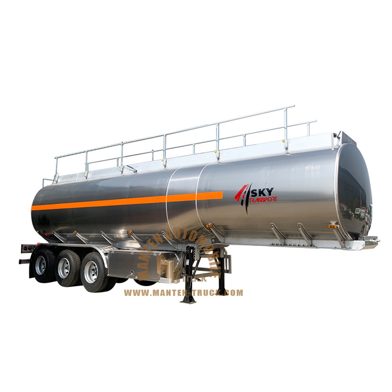 Remolque de tanque de combustible de 55000 litros de aleación de aluminio de 3 ejes