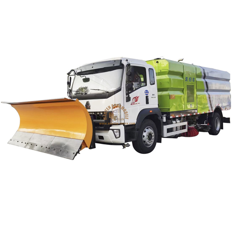 Camión de limpieza Raod con arado de nieve Howo 4x2 10 toneladas