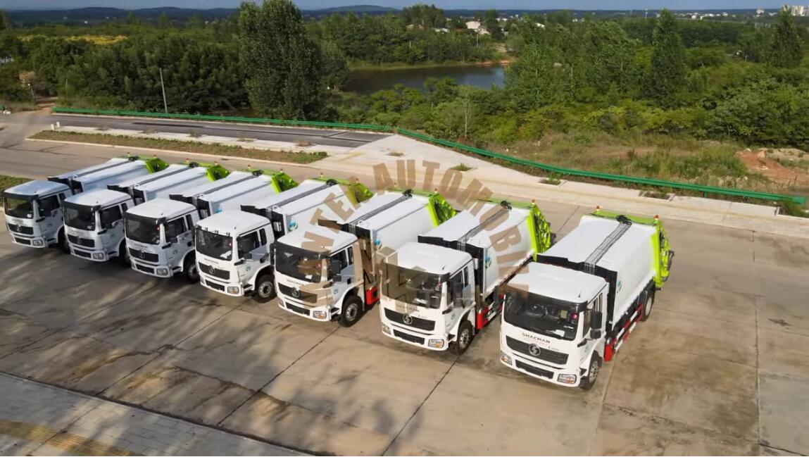 Camión de basura Shacman exportado a Asia central